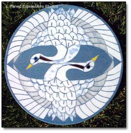 Oriental Birds 18 inch Poured Stone-SOLD