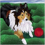 Stained Glass Pattern-Sheltie