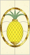 Stained Glass Cabinet Door Pattern Stylized Pineapple
