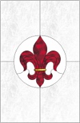 Stained Glass Cabinet Door Pattern Fleur de Lis