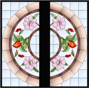 Stained Glass Cabinet Door Pattern Dogwood & Beatles