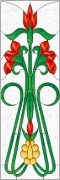 Stained Glass Cabinet Door Pattern Art Deco Lily