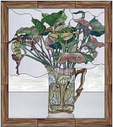 stained glass flora in art nouveau pitcher