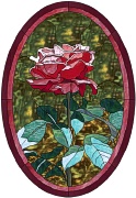 stained glass pink rose