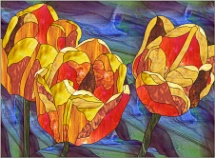 stained glass tulips
