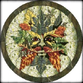 Stained Glass Pattern Green Man