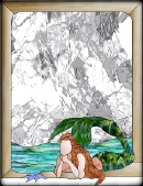 Stained Glass Pattern Relaxing Mermaid