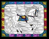 Stained Glass Pattern Carousel Horse