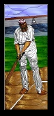 Stained Glass Pattern Cricket Player