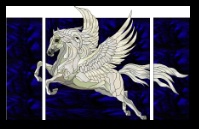 Stained Glass Pattern Pegasus Fireplace Screen