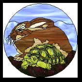 Stained Glass Pattern The Tortoise & the Hare