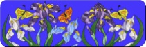 Stained Glass Pattern Iris Butterfly Mosaic Garden Bench
