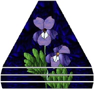 Stained Glass Pattern 5 Panel Lamp-Violets