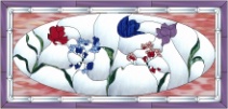 Stained Glass Pattern Wildflowers Transom