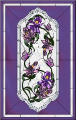 stained glass pattern Orchids and Butterflies