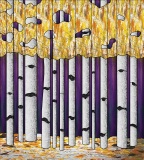 Fused Glass Pattern Autumn Birches