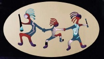 Fused Glass Pattern Kokopelli Family