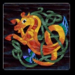 Stained Glass Pattern Celtic Seahorse