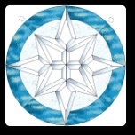Stained Glass Pattern Snowflake 3