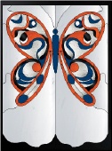 Stained Glass Pattern Stylistic Butterfly