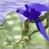 Stained Glass Pattern Hyacinth Macaw