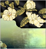 Stained Glass Pattern Magnolia Beauty