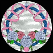 Stained Glass Pattern Ribbons And Roses