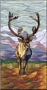 Stained Glass Pattern Caribou