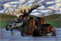 Stained Glass Pattern Moose