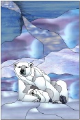 Stained Glass Pattern Polar Bears