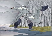 Stained Glass Pattern Snow Geese