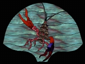 Stained Glass Pattern Fanlamp-Crawfish