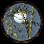 Stained Glass Pattern Bamboo Moon