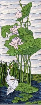 Stained Glass Pattern Herons & Lotus