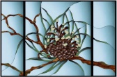 Stained Glass Pattern Winter Pinecone