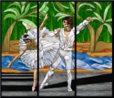 Stained Glass Pattern Swan Lake