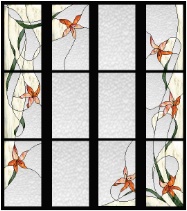 Stained Glass Pattern Star Flowers