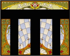 Stained Glass Pattern Nouveau Entryway
