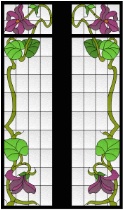 Stained Glass Pattern Nouveau Floral and Vines