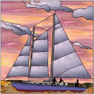 Stained Glass Pattern Schooner