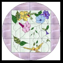 Stained Glass Pattern Humming Birds