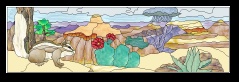 Stained Glass Pattern Canyon Summer