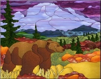 Stained Glass Pattern Denali Grizzly