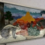 Grand Canyon Summer 23.5" Wide x 8" High - stained glass awaiting foil