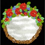 Stained Glass Pattern: Flower Wreath Mirror