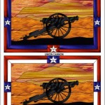 Stained Glass Pattern Civil War Cannon