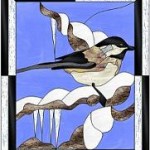 Winter Chickadee Free Stained Glass Pattern 1013 Copyright Paned Expressions Studios