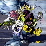 Late Summer Pansies Stained Glass Window Niche Award Paned Expressions Studios
