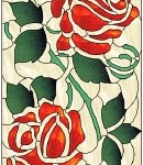Rose Cabinet Door Stained Glass Pattern from Pattern CD #25 "Don't Slam That Cabinet Door!!"