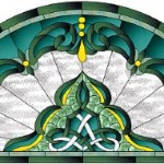 Free Stained Glass Pattern 3/14-"Celtic Empress" Arch-Half Round